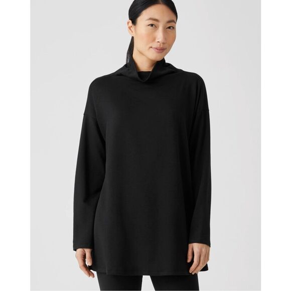 Eileen Fisher Cozy Brushed Terry Hug Funnel Neck Tops Bundle Size Medium - Picture 2 of 10